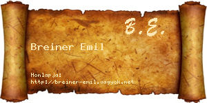 Breiner Emil névjegykártya